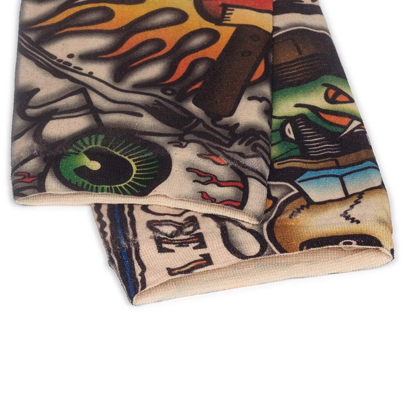 Juland 6 Pcs Temporary Tattoo Sleeves Fake Slip On Tattoo Arm Sleeves Kit Arm Sunscreen Stockings Accessories for Unisex Party Cool Men Women - Image 5